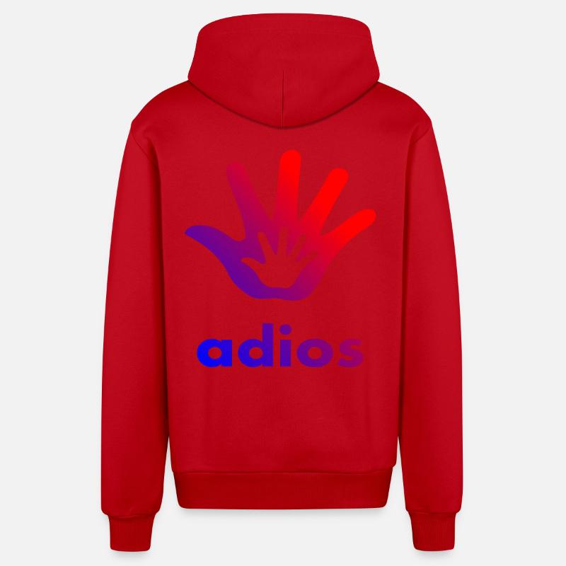 Main Adios - Veste à capuche bio décontractée fabriquée en UE - rouge