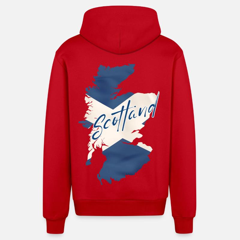 Drapeau de l’Ecosse, fierté écossaise - Veste à capuche bio décontractée fabriquée en UE - rouge