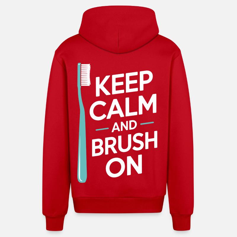 Precision Dental Engineering Artwork  - Organic Relaxed Hooded Jacket Made in EU - red