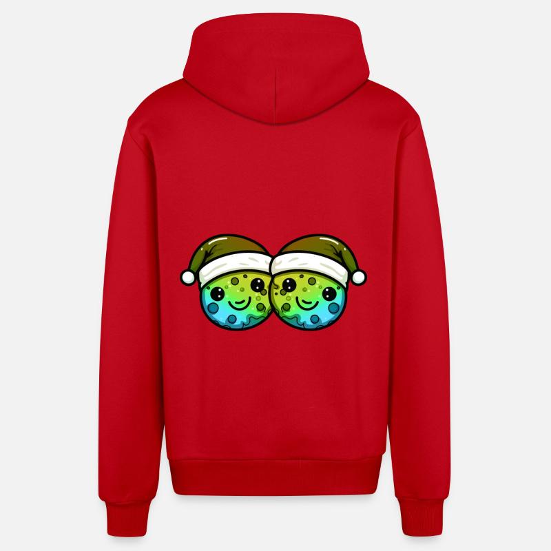 Cuisson des biscuits de Noël - Veste à capuche bio décontractée fabriquée en UE - rouge