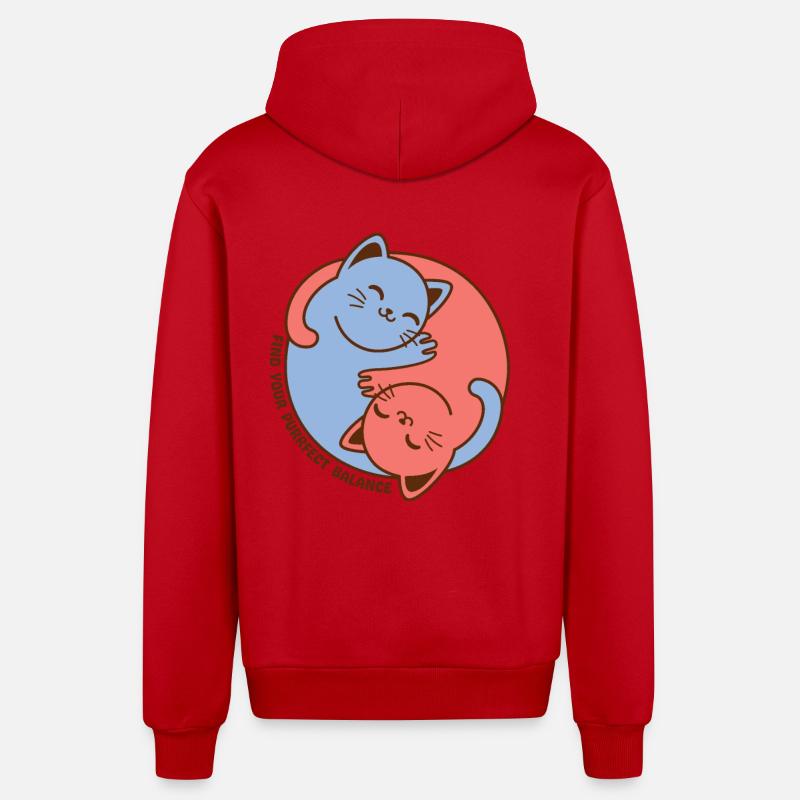 Trouvez votre équilibre parfait - Veste à capuche bio décontractée fabriquée en UE - rouge