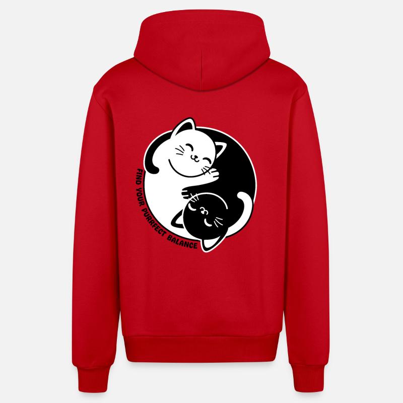 Trouvez votre équilibre parfait - Veste à capuche bio décontractée fabriquée en UE - rouge