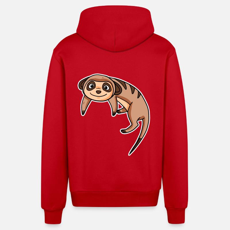 Suricate - Veste à capuche bio décontractée fabriquée en UE - rouge
