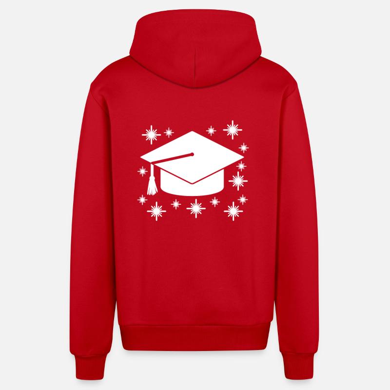 Studium Abschluss Absolventenkappe - Organic Relaxed Kapuzenjacke Made in EU - Rot