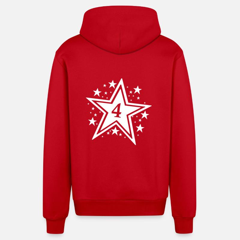 J’ai 4 ans. - Veste à capuche bio décontractée fabriquée en UE - rouge