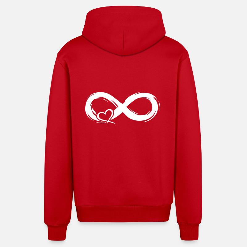 Symbole d'amour infini avec coeur - Veste à capuche bio décontractée fabriquée en UE - rouge