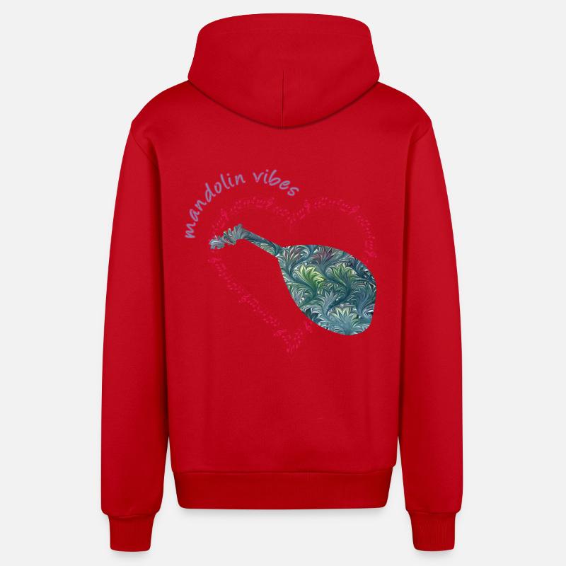 mandoline e 115 - Veste à capuche bio décontractée fabriquée en UE - rouge