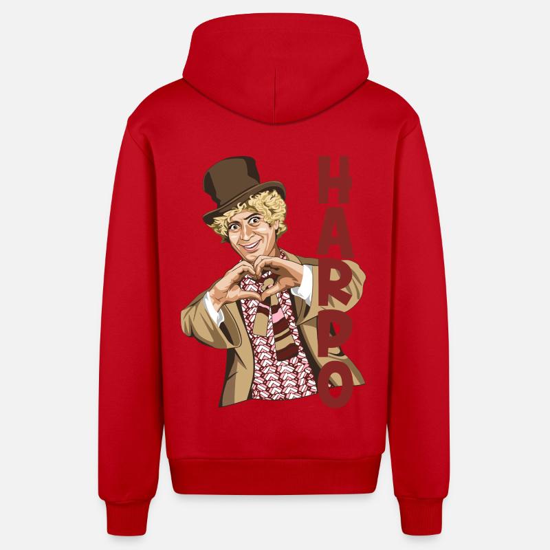 HARPO Je t’aime - Veste à capuche bio décontractée fabriquée en UE - rouge