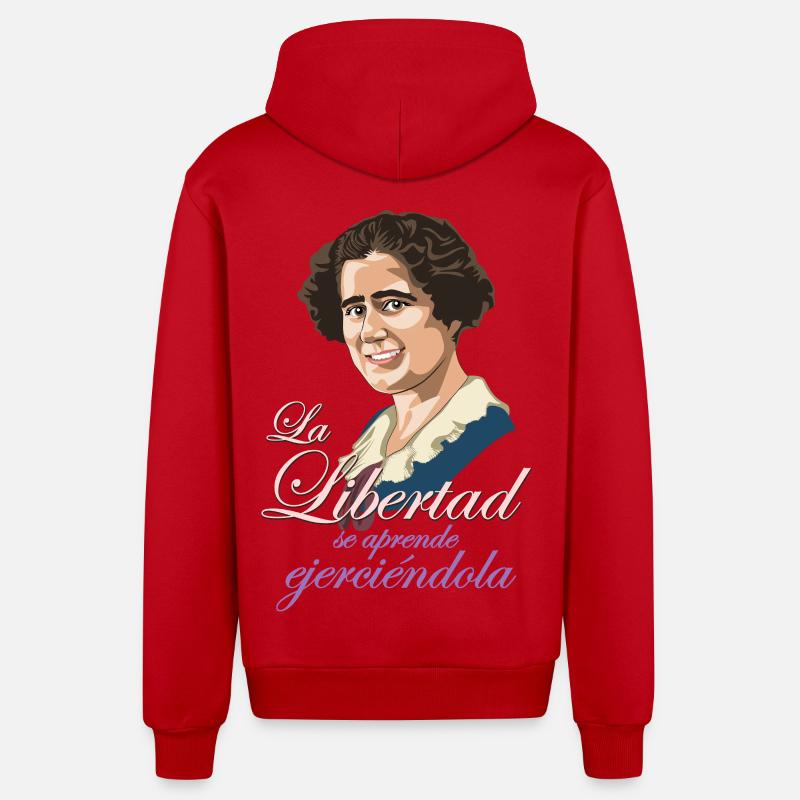Clara Campoamor - Veste à capuche bio décontractée fabriquée en UE - rouge