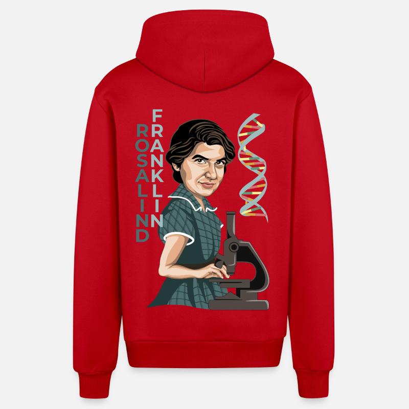 Rosalind Franklin - Veste à capuche bio décontractée fabriquée en UE - rouge