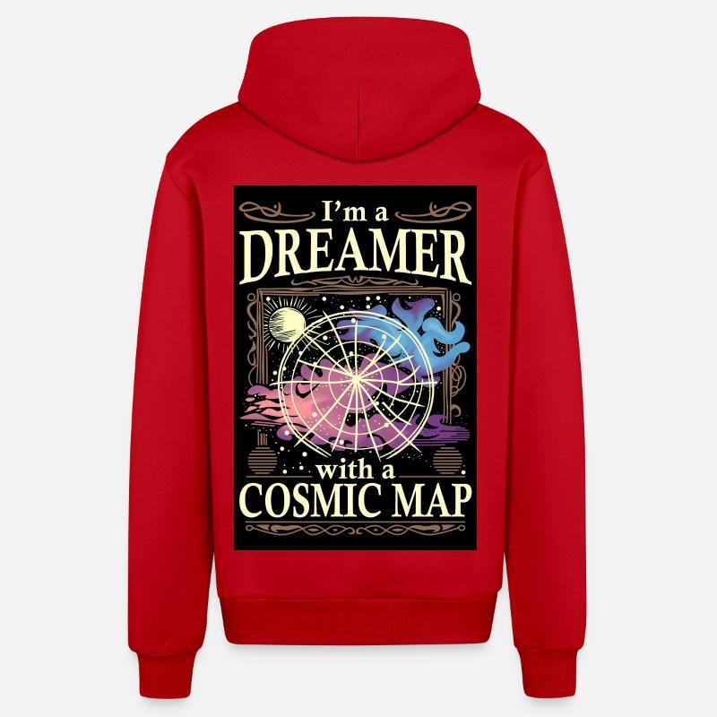 Ich bin ein Träumer - Organic Relaxed Kapuzenjacke Made in EU - Rot