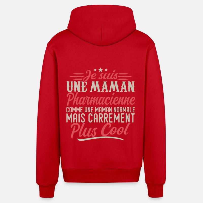 Ich bin Apotheker-Mama, ausgesprochen cool - Organic Relaxed Kapuzenjacke Made in EU - Rot