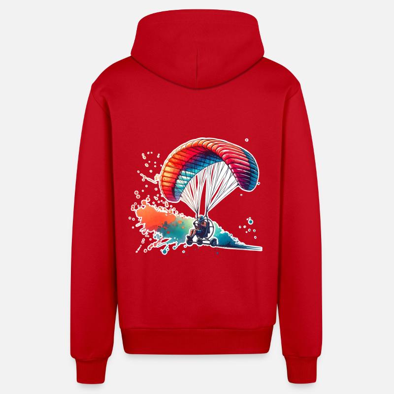 Moteur Paramoteur - Veste à capuche bio décontractée fabriquée en UE - rouge
