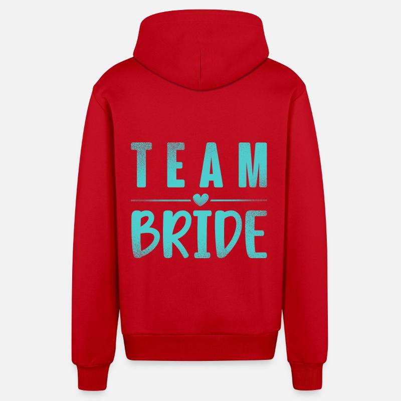 Équipe Bride - Veste à capuche bio décontractée fabriquée en UE - rouge
