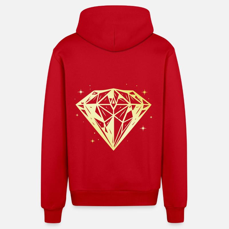 Bijou Diamant Silhouette Or - Veste à capuche bio décontractée fabriquée en UE - rouge