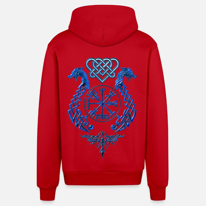 DragonSymbol - Veste à capuche bio décontractée fabriquée en UE - rouge