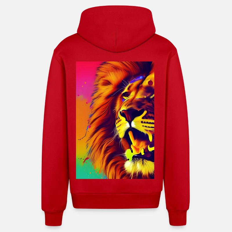 Le Roi Lion - Veste à capuche bio décontractée fabriquée en UE - rouge
