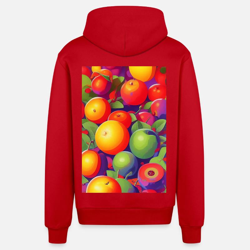 Fruit - Veste à capuche bio décontractée fabriquée en UE - rouge
