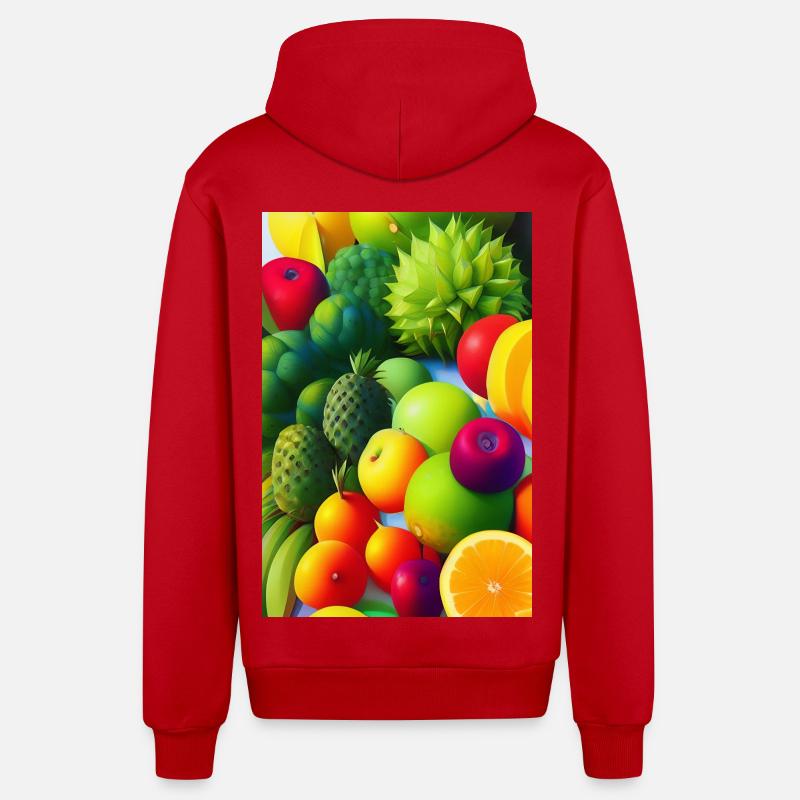 Fruit - Veste à capuche bio décontractée fabriquée en UE - rouge