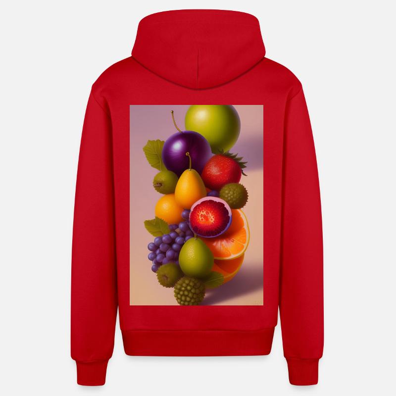 Fruit - Veste à capuche bio décontractée fabriquée en UE - rouge