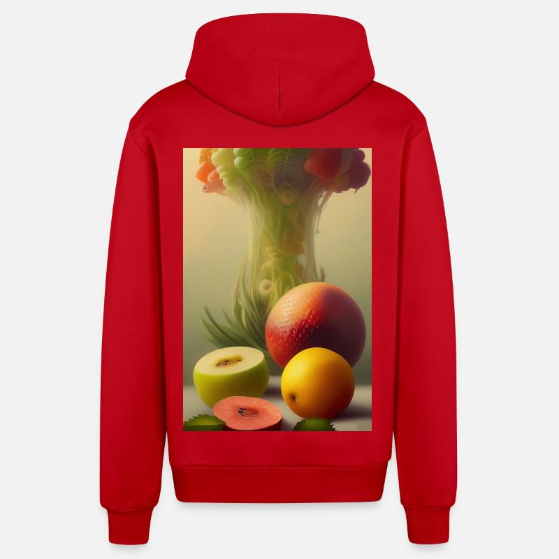 Fruit - Veste à capuche bio décontractée fabriquée en UE - rouge
