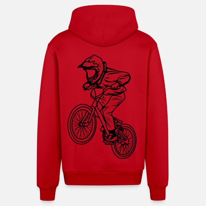 BMX Junge - Organic Relaxed Kapuzenjacke Made in EU - Rot