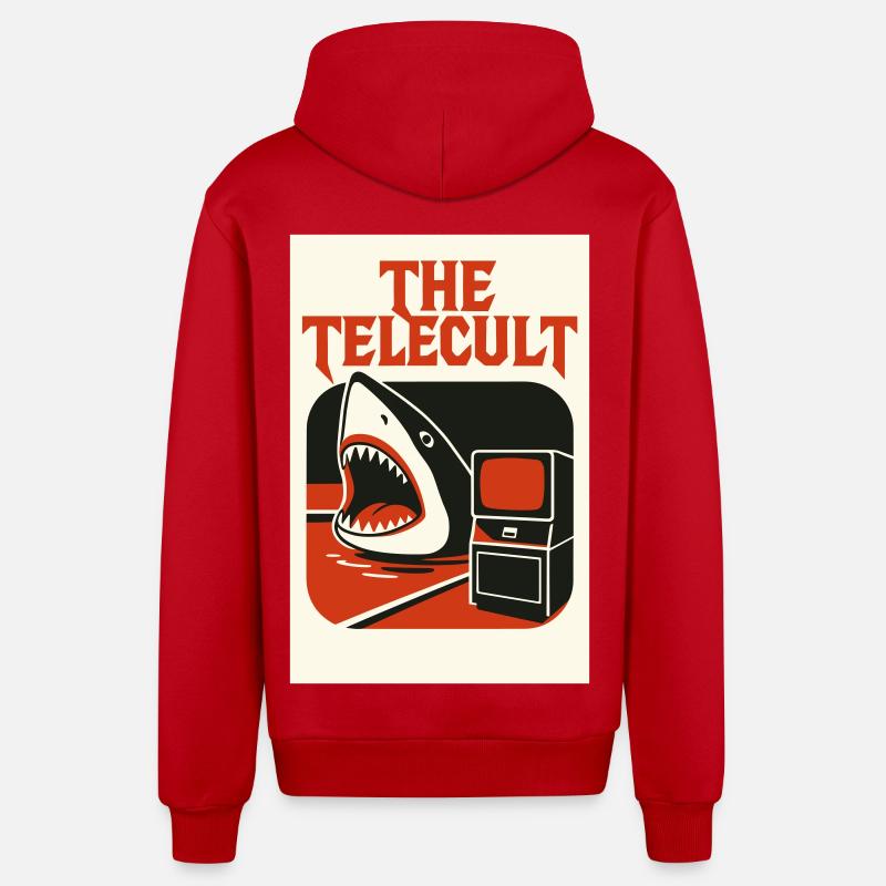 LE TELECULT / TELEPOOL - Veste à capuche bio décontractée fabriquée en UE - rouge