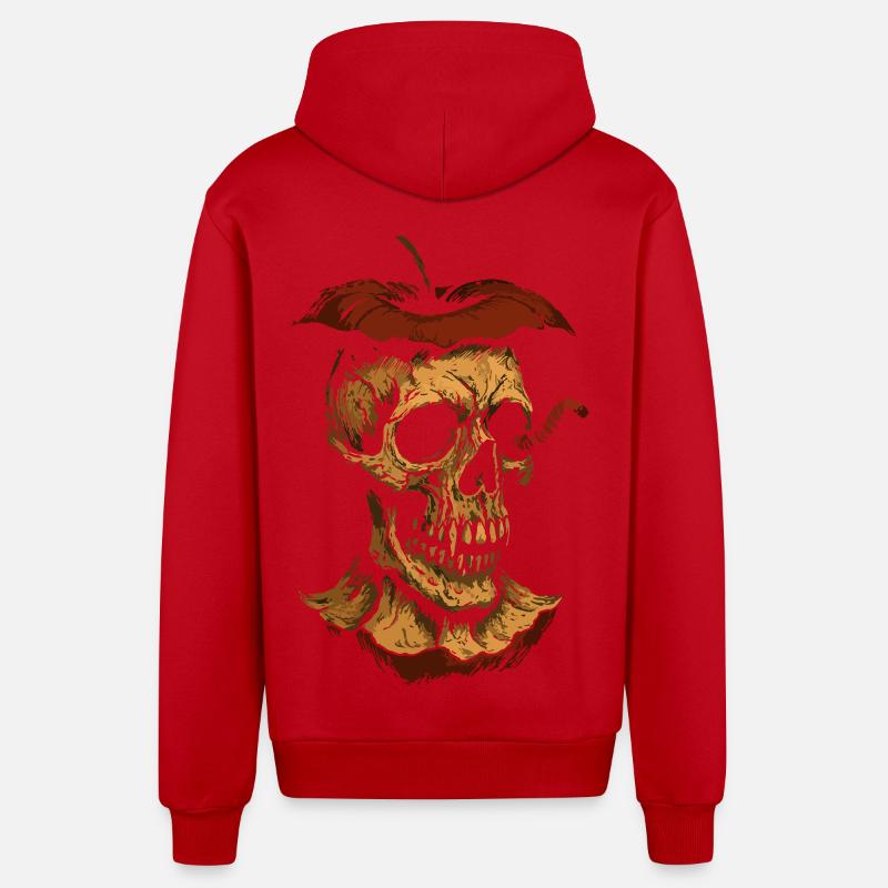 Fauler Apfel Totenkopf Kunst – Dunkles Design - Organic Relaxed Kapuzenjacke Made in EU - Rot