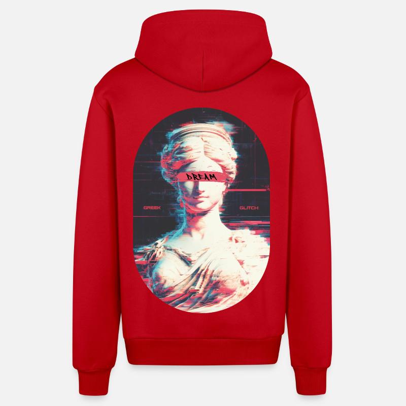 Bug grec - Veste à capuche bio décontractée fabriquée en UE - rouge