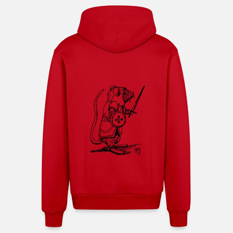 Chevalier Moustache - Veste à capuche bio décontractée fabriquée en UE - rouge