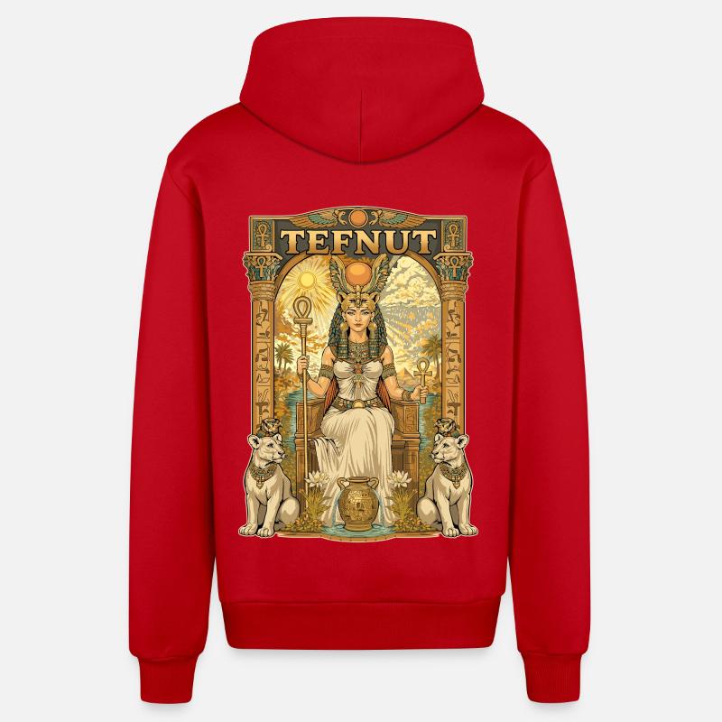TEFNUT Throne - Organic Relaxed Hooded Jacket Made in EU - red