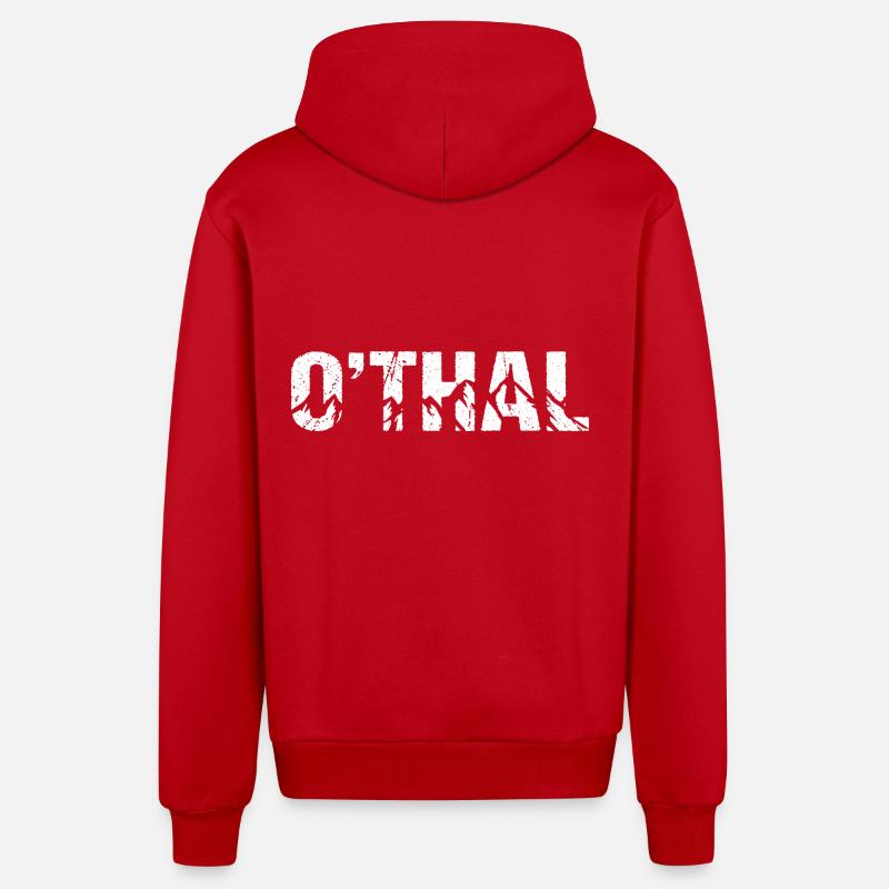 Monts O’thal Oberwiesenthal - Veste à capuche bio décontractée fabriquée en UE - rouge