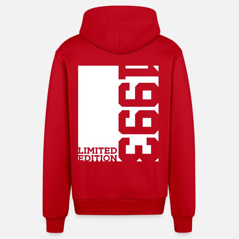 33E ANNIVERSAIRE ÉDITION LIMITÉE 1993 - Veste à capuche bio décontractée fabriquée en UE - rouge