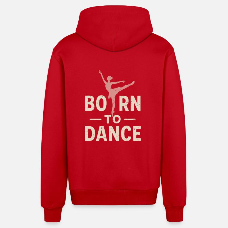 Né pour danser - Veste à capuche bio décontractée fabriquée en UE - rouge