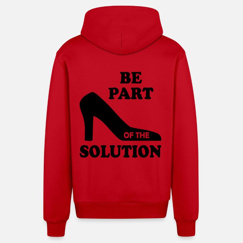 Be part of the solution - Veste à capuche bio décontractée fabriquée en UE - rouge