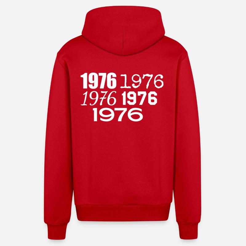 1976 - Organic Relaxed Hooded Jacket Made in EU - red