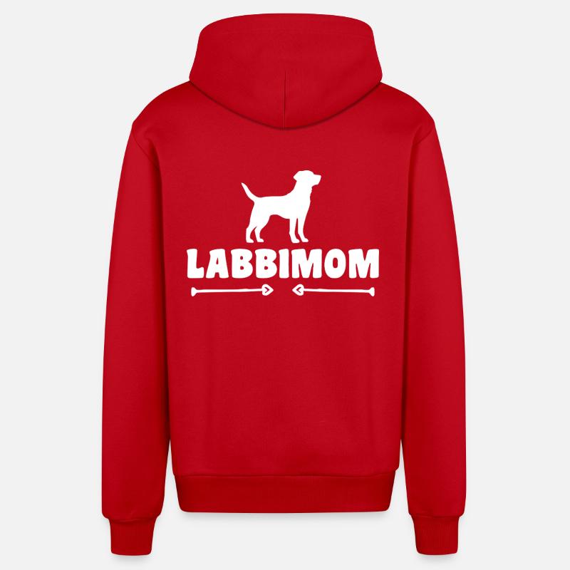 Labrador - Veste à capuche bio décontractée fabriquée en UE - rouge