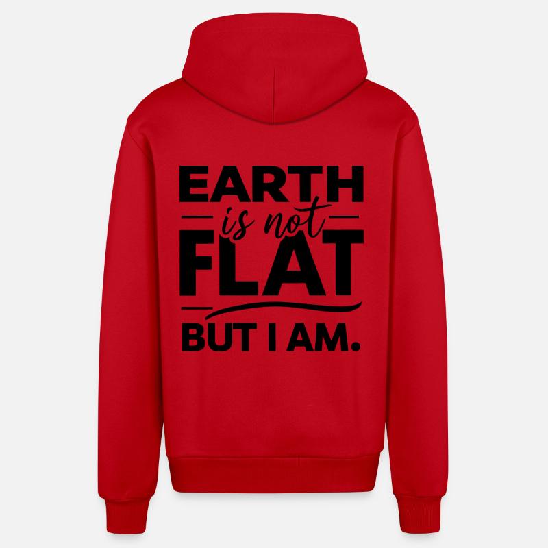 Satire Terre plate Blagues ironiques - Veste à capuche bio décontractée fabriquée en UE - rouge