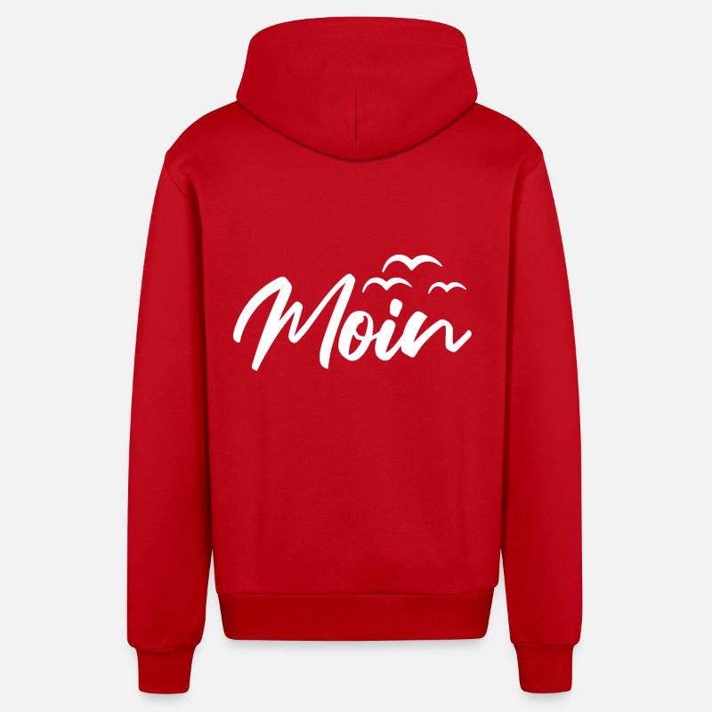 Moin Möwen - Organic Relaxed Kapuzenjacke Made in EU - Rot