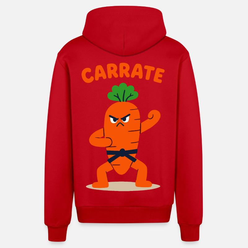 Carrate - Veste à capuche bio décontractée fabriquée en UE - rouge