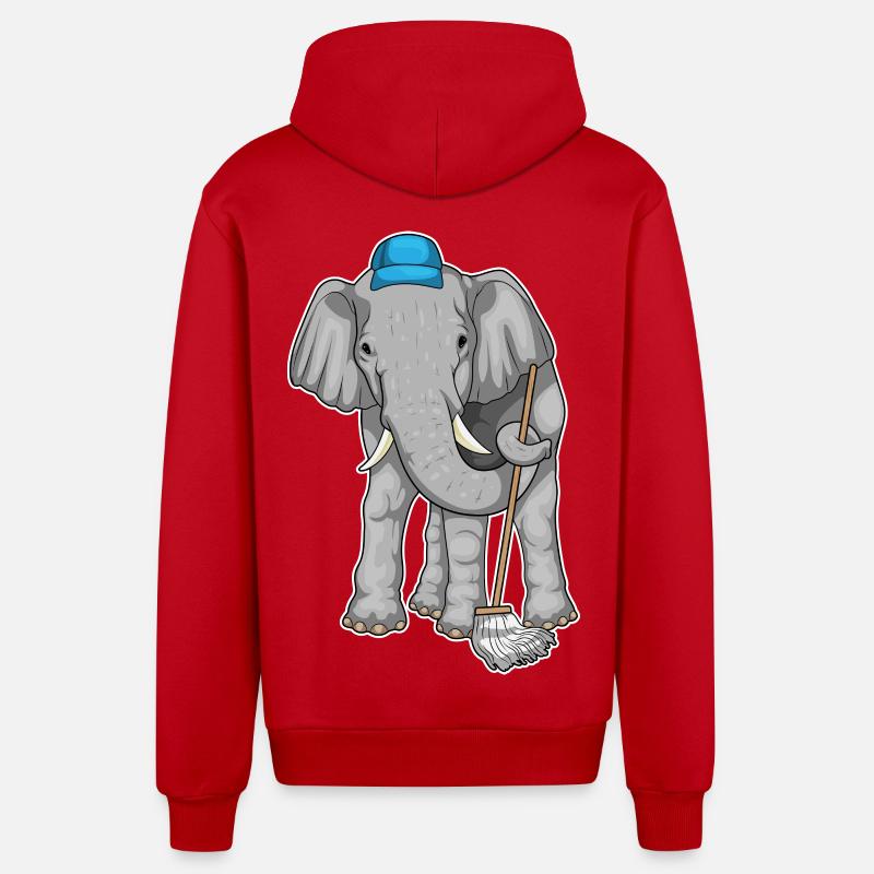 Nettoyant éléphant Vadrouille - Veste à capuche bio décontractée fabriquée en UE - rouge
