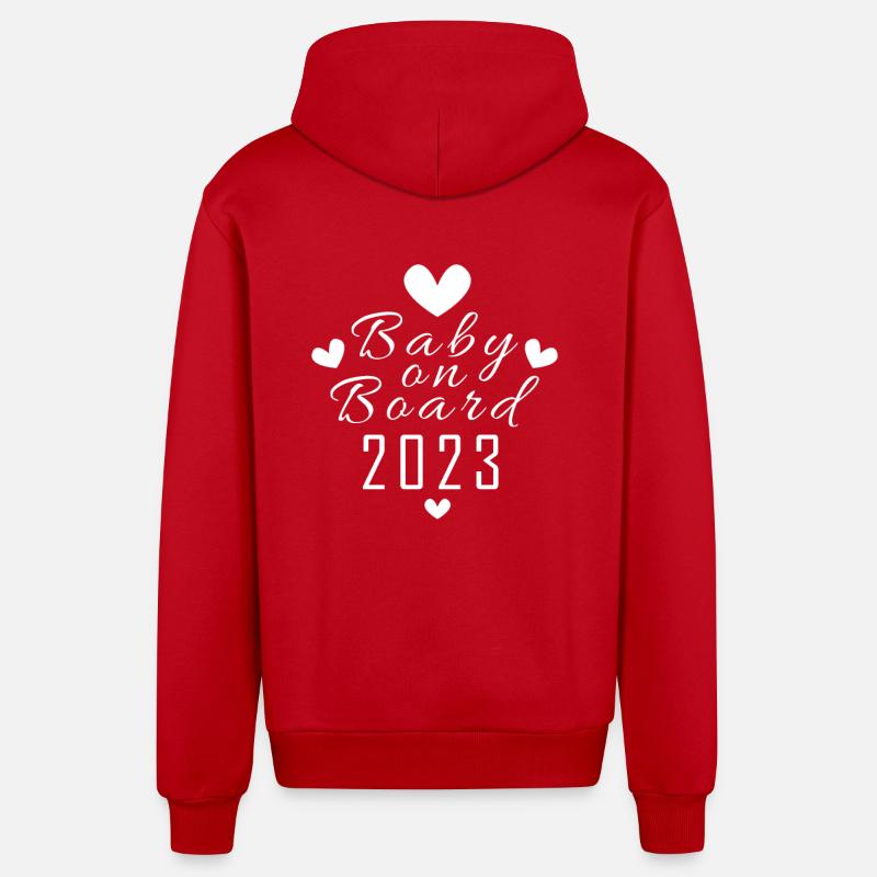 Bébé 2023 Grossesse enceinte - Veste à capuche bio décontractée fabriquée en UE - rouge