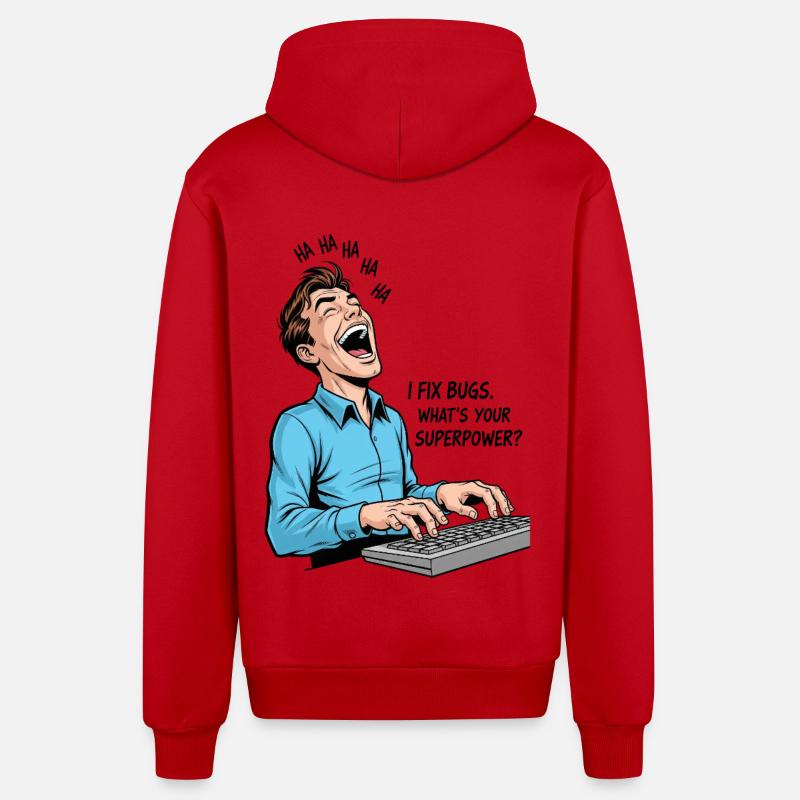 Bug-Fixer: Meine Superkraft als Programmierer! - Organic Relaxed Kapuzenjacke Made in EU - Rot