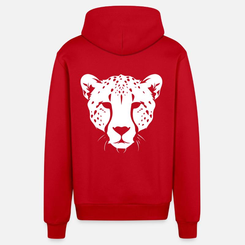 Guépard - Veste à capuche bio décontractée fabriquée en UE - rouge