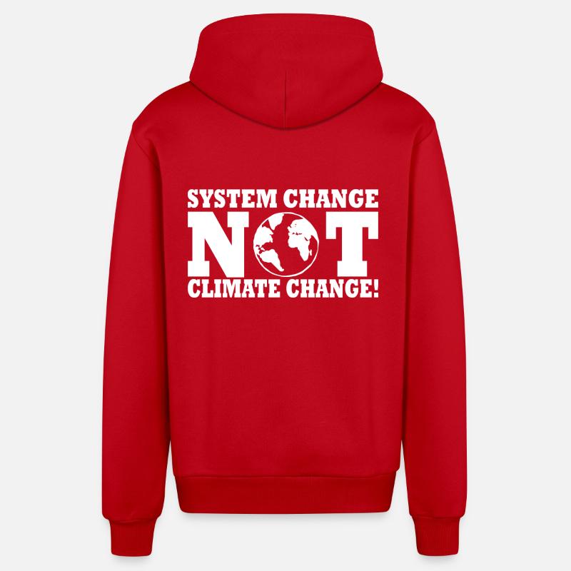 system change not climate change - Veste à capuche bio décontractée fabriquée en UE - rouge