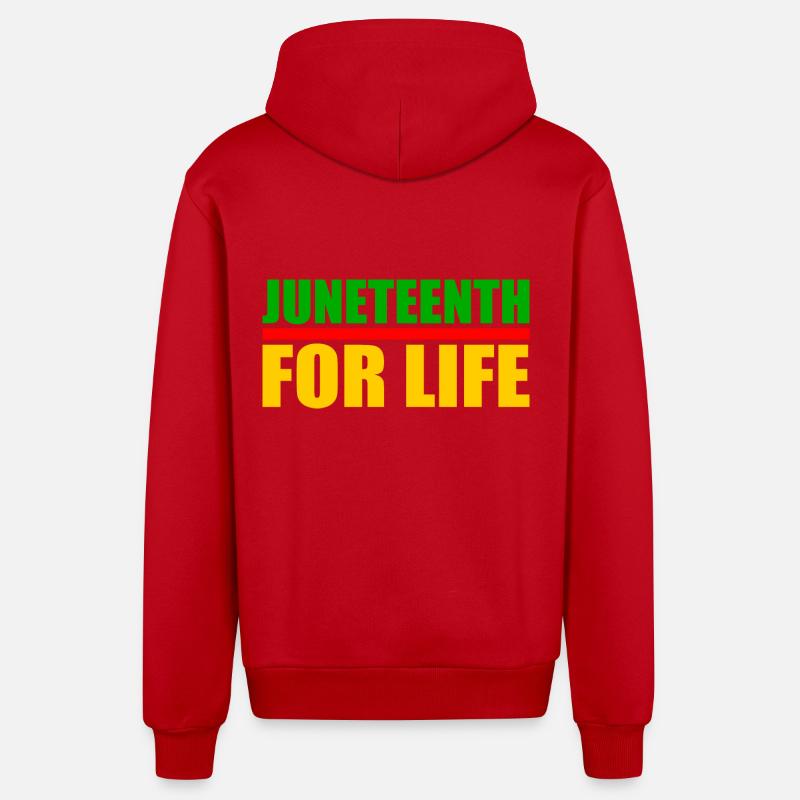 juneteenth - Veste à capuche bio décontractée fabriquée en UE - rouge