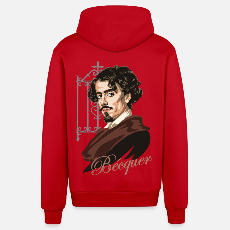 Gustavo Adolfo Bécquer - Organic Relaxed Kapuzenjacke Made in EU - Rot
