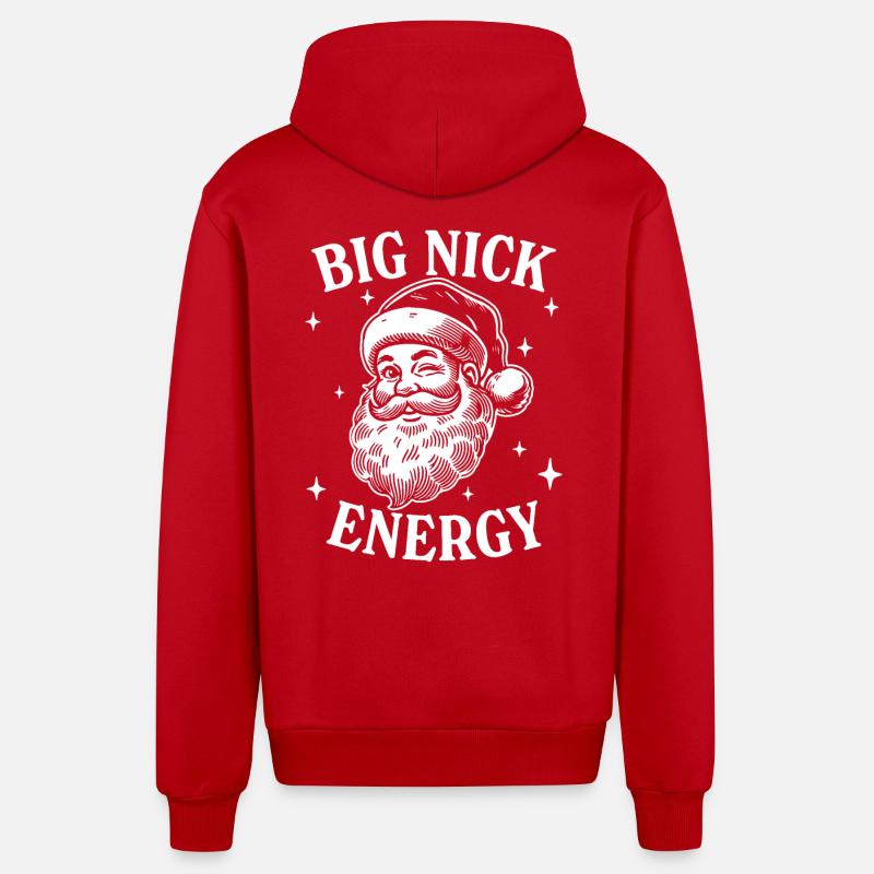 Énergie Big Nick - Veste à capuche bio décontractée fabriquée en UE - rouge