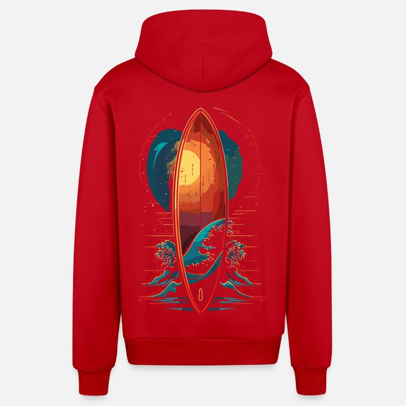 Planche de surf - Veste à capuche bio décontractée fabriquée en UE - rouge