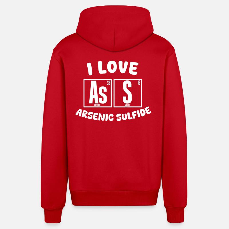 J’adore les sulfures d’arsenic - Veste à capuche bio décontractée fabriquée en UE - rouge
